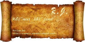 Rémai József névjegykártya